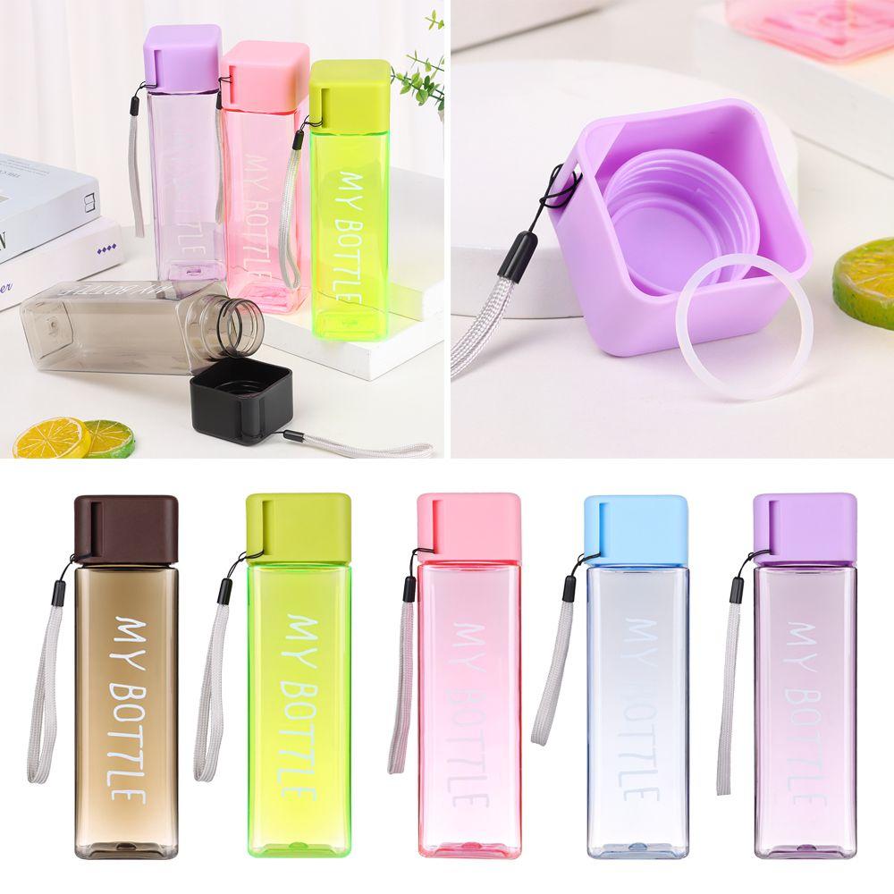 500ML Men Women Plastic Large Capacity Square Sports Water Bottle Coffee Juice Cup Drinking Cup