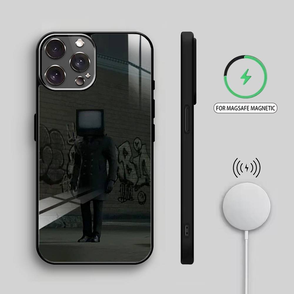 S-Skibidi Toilet T-TV M-Man Phone Case For iPhone17,16,15,14,13,12,11 Plus,Pro Max Magnetic For Magsafe Wireless Charging