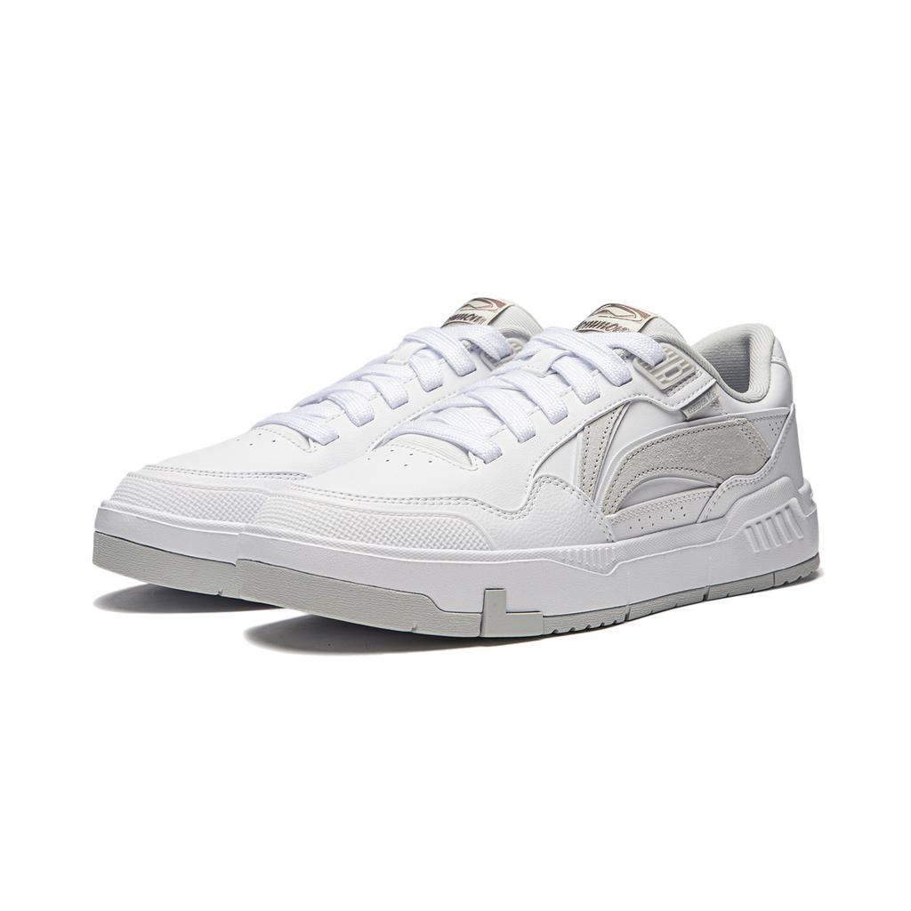 Li Ning Common 80s Fashion Comfortable Non-Slip Wear-Resistant Low-Top Skate Shoes Men Sneakers White AGCU157-2