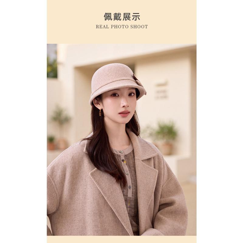Korean Style Winter Warm Bucket Hat For Women Casual Simple Elegant