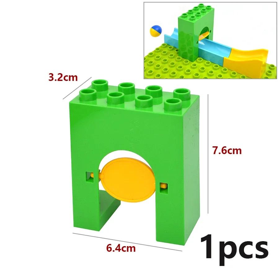 Большой размер слайд гоночный трек мяч кирпич крупный строительный блок воронка слайд лабиринт аксессуары детские игрушки совместимые Duploes