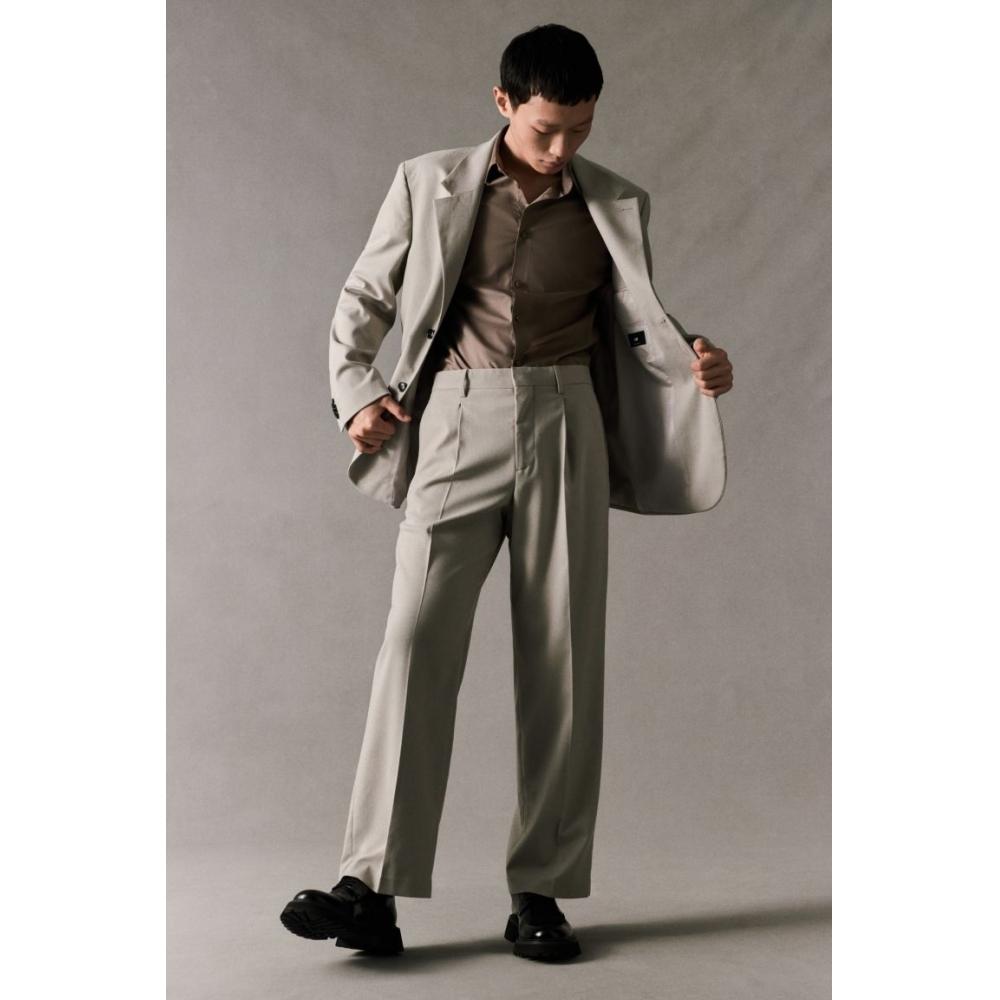 Рубашка HM Easy Care slimM Fit темно-бежевого цвета