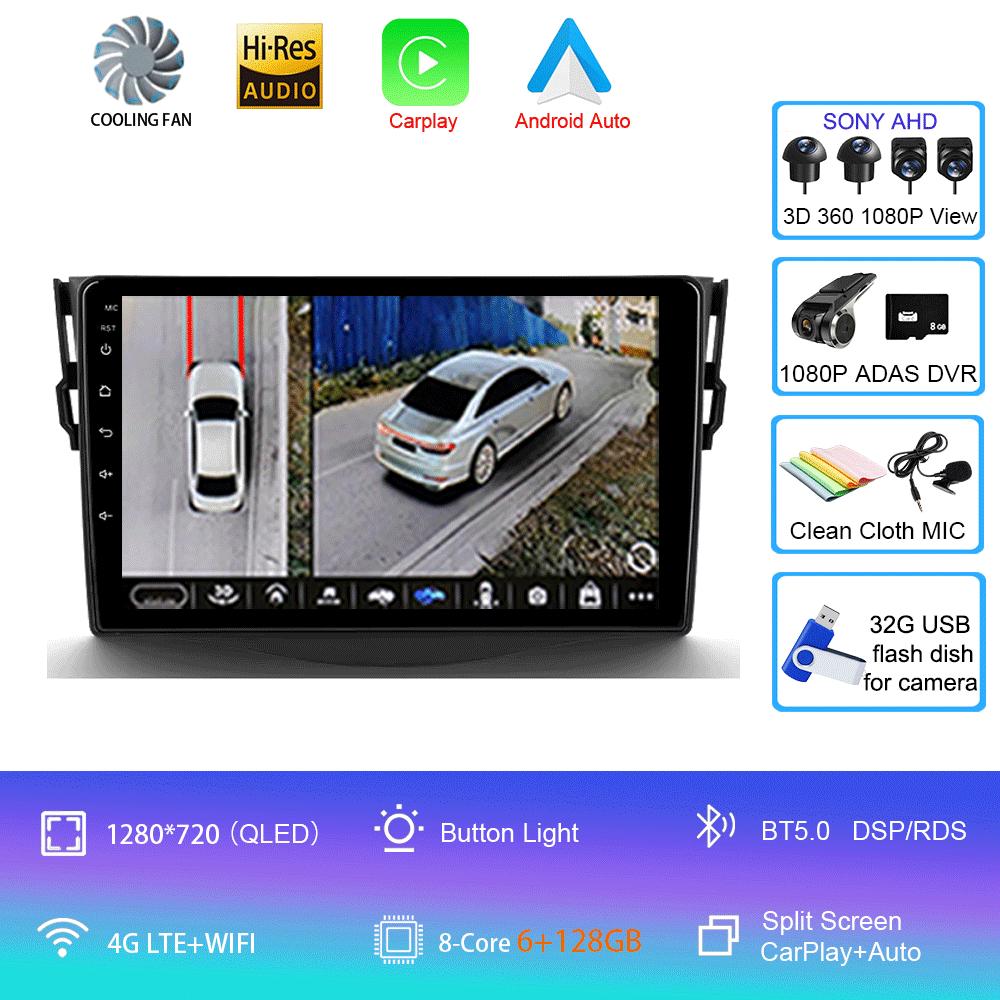 Для Toyota RAV4 Rav 4 2005-2013 Автомобильное радио Android 14 Carplay Мультимедийная навигация Видео DVD Авторадио Стерео 2din 4G + BT GPS