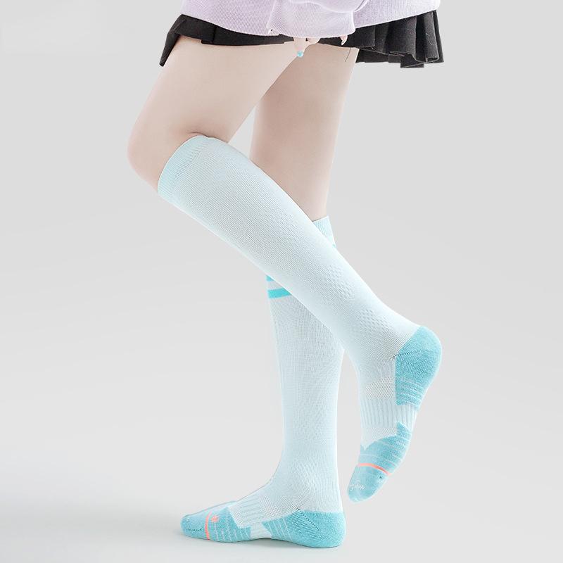 Женские летние тонкие спортивные носки с высокой трубкой для марафонского бега, прыжков со скакалкой, размер 35-39