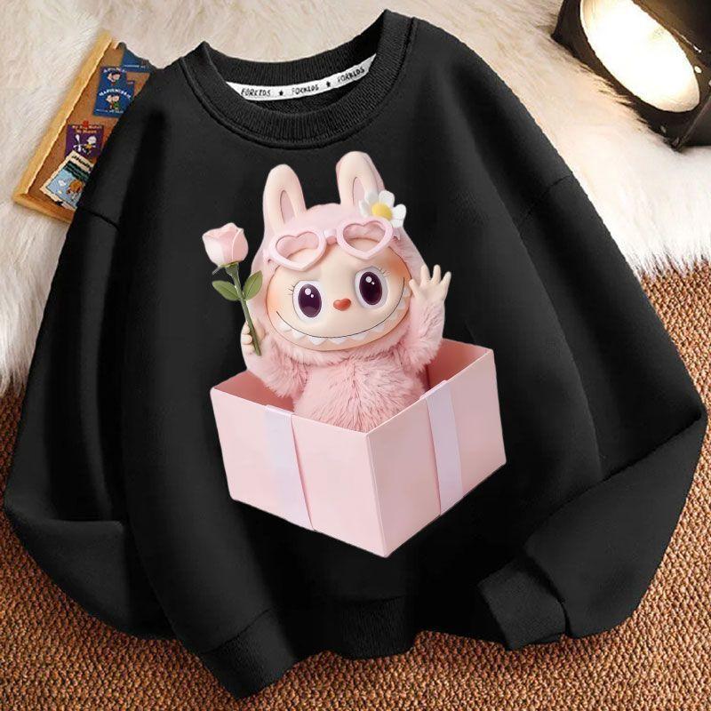 Children's Casual Round-neck Hoodie, Long-sleeved Loose Hoodie for Boys and Girls In Spring and Autumn