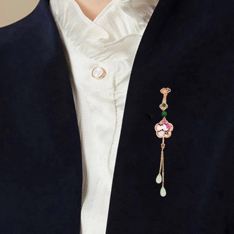 Artistic Plum Blossoms Orchids Bamboo Chrysanthemum Metal Pin Traditional Cultural Jewelry Gift For Women Fashionistas