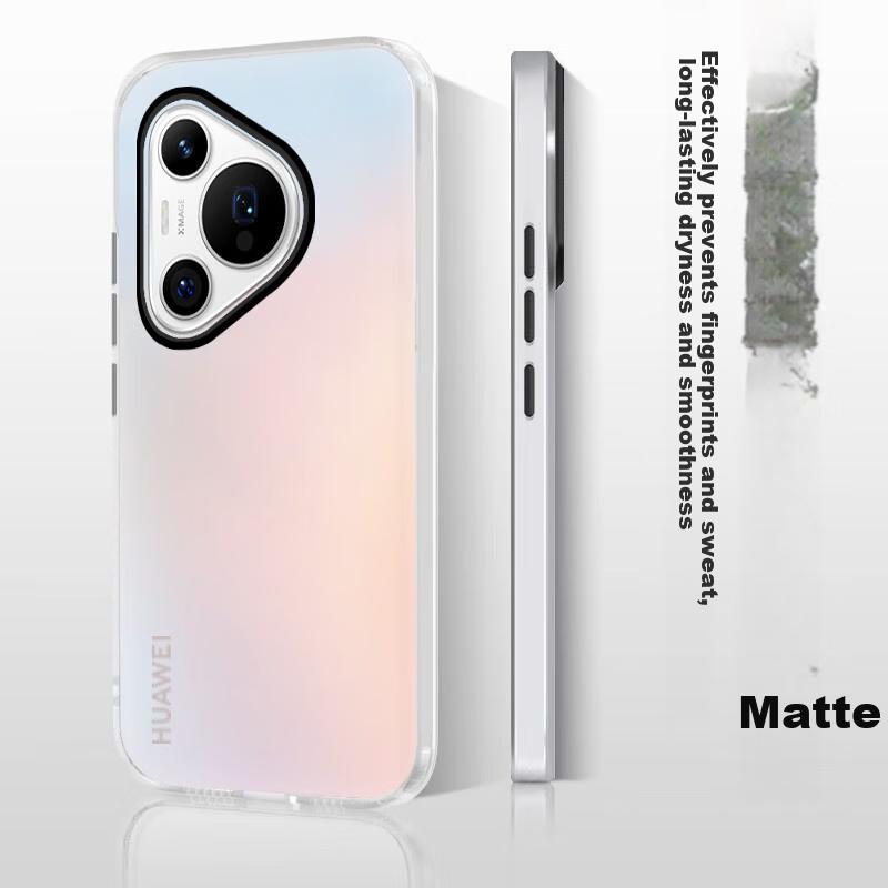 Phone Case for Huawei Pura70, for Huawei Pura70, Silicone Soft Edge Simple Semi-Transparent Full Protection Shockproof Laser Gradient Frosted Hard