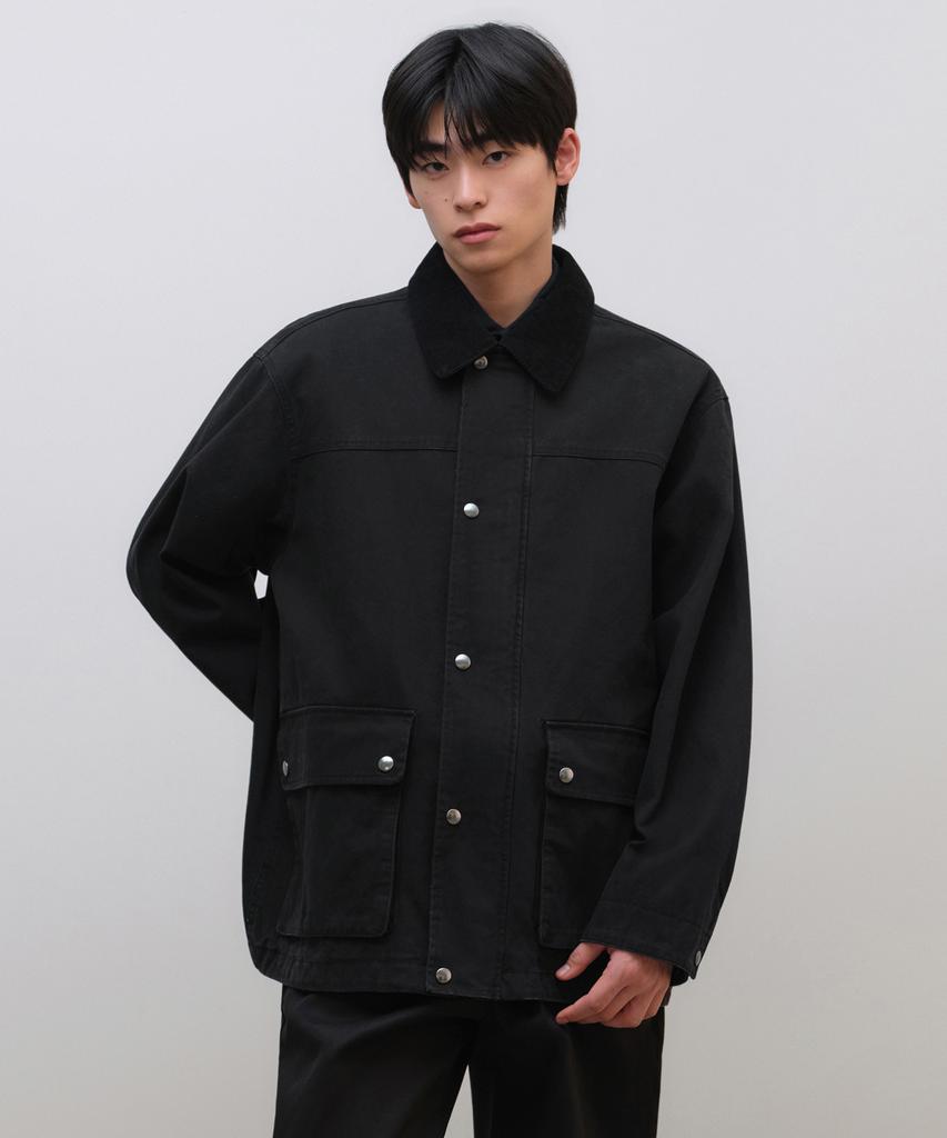 Musinsa Standard Pigment Canvas Hunting Jacket [Black]