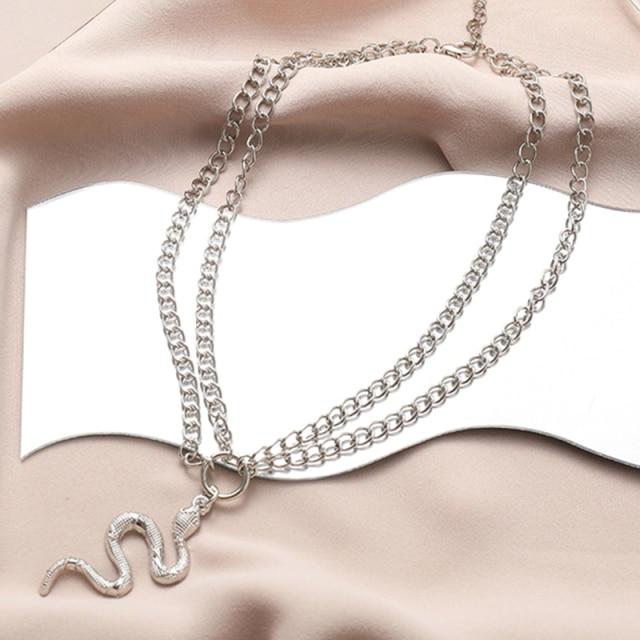 17KM Модное многослойное ожерелье со змеей и кристаллами для женщин и девочек, модная богемная золотая цепочка, ожерелье, ювелирные изделия для вечеринки