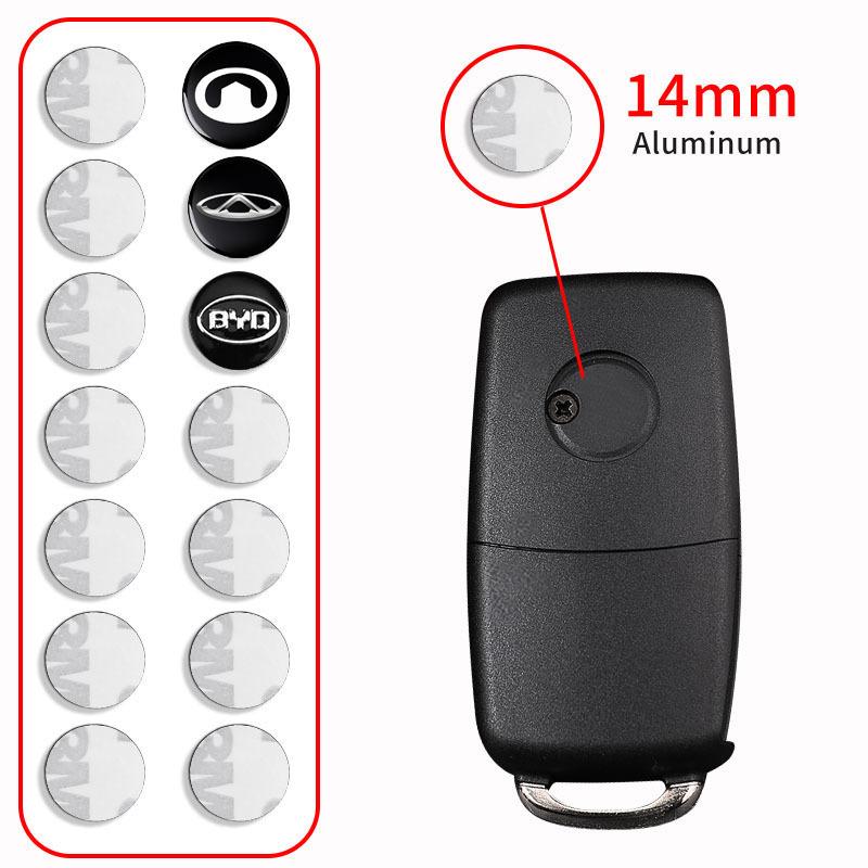 14mm Car Key Sticker Key Badge Emblem Replacement For Tesla SEAT Nissan Subaru Volvo Peugeot Honda Renault Toyota Hyundai