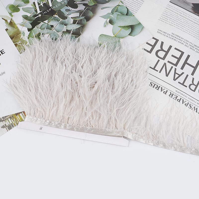 8-10Cm Ostrich Feather Wedding Dress Diy Performance Clothing Accessories Feather Tassel Including Webbing