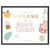[A3459] - Multicolored 'Best Chef' Diploma Frame - 25x20 Cm