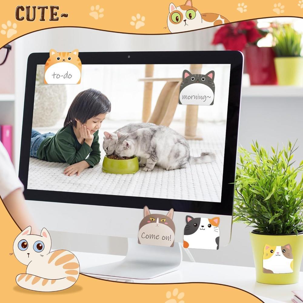 12 шт. липкие записки с изображением кота и кошки, креативные бумажные блокноты с надписью «Собака», блокноты для записей в офисе