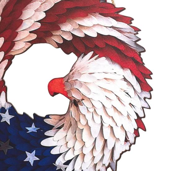 Renewed Wings Wreath Independence Day Decoration with Lanyard Easy To Hang Waterproof