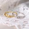 Классическое золото 18 карат, завязанное запутанное геометрическое кольцо для пары для женщин, стерлинговое серебро S925, обручальное свадебное ювелирное изделие, ювелирное изделие, обручальное ювелирное изделие