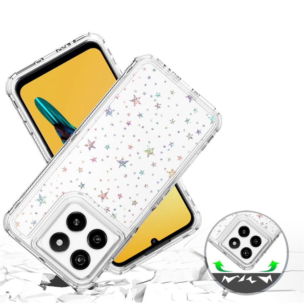 Для ZTE Blade A35/A55 Чехол Прозрачный Акриловый ТПУ Гибридный Чехол для Телефона с Лазерной печатью