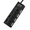 USB USB Hub with 20cm Input Type Output Type A X 4 3.0 + USB2.0 4-port ON/OFF Switch, Black, Cable, High-speed Transfer, A,