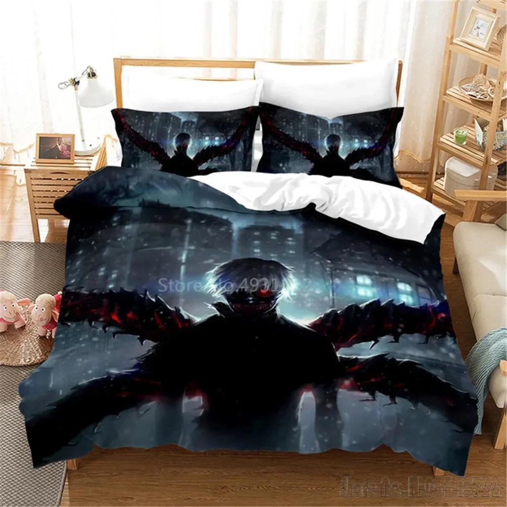 Admire 3D Tokyo Ghoul Cartoon Duvet Cover Set HD Comforter Cover for Kids Постельные принадлежности Постельное белье Декор для спальни