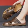 Fashion Handmade Soft Bottom Casual Men Sandals Fashion New Beach Trekking Shoes Non-Slip Quick Drying Summer Male Genuine Leather