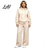 Athletic Set for Women Tracksuit 2 Piece Set Long Sleeve Sweatshirt Wide Leg Sport Relaxed Fit Pants Lightweight Hoodie Sweatpants Lounge Wear Travel