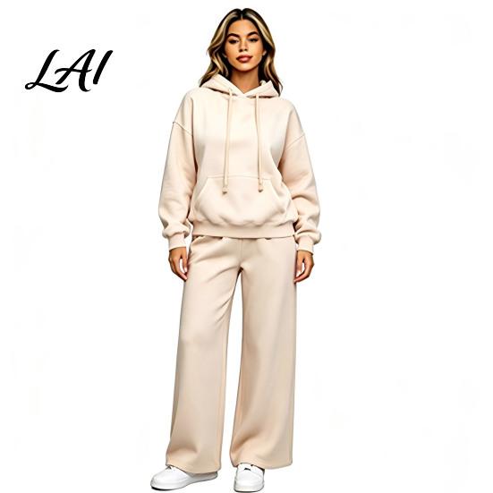 Athletic Set for Women Tracksuit 2 Piece Set Long Sleeve Sweatshirt Wide Leg Sport Relaxed Fit Pants Lightweight Hoodie Sweatpants Lounge Wear Travel