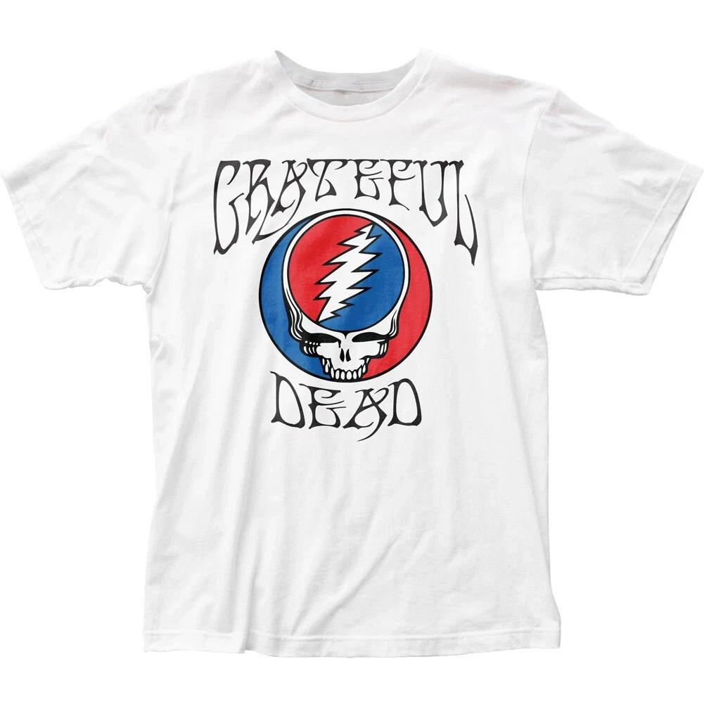 Greatful Dead Logo Steal Your Face Mens T Shirt Rock Classic Band Tee New White
