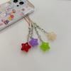 Crystal Beads Tassel Phone Chain Five-Pointed Star Car Keyring  Exquisite Small Gift