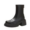 High Quality Women's Shoes Zip Women's Boots Fashion Round Toe Modem Boots Hot Sale Sewing High Heels Ankle Boots Zapatos
