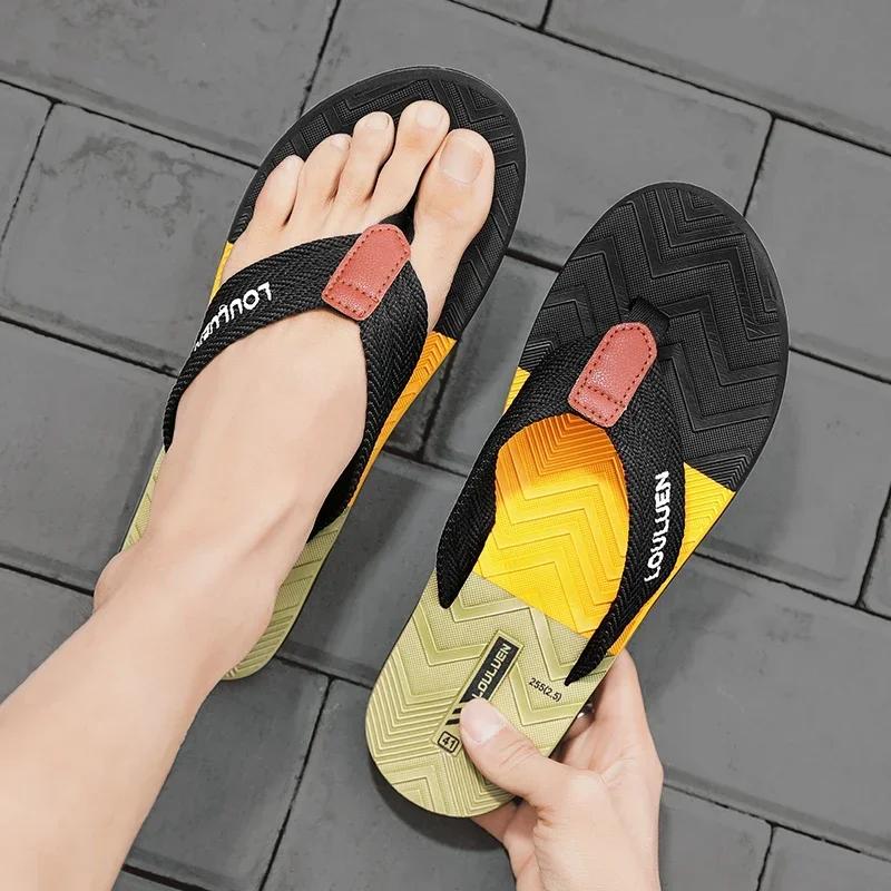 Fashion Men Flip Flops Slides 2025 Trend Summer Anti-skid Man Slippers Outdoor Light Casual Beach Male Sandals Household Slides for Men