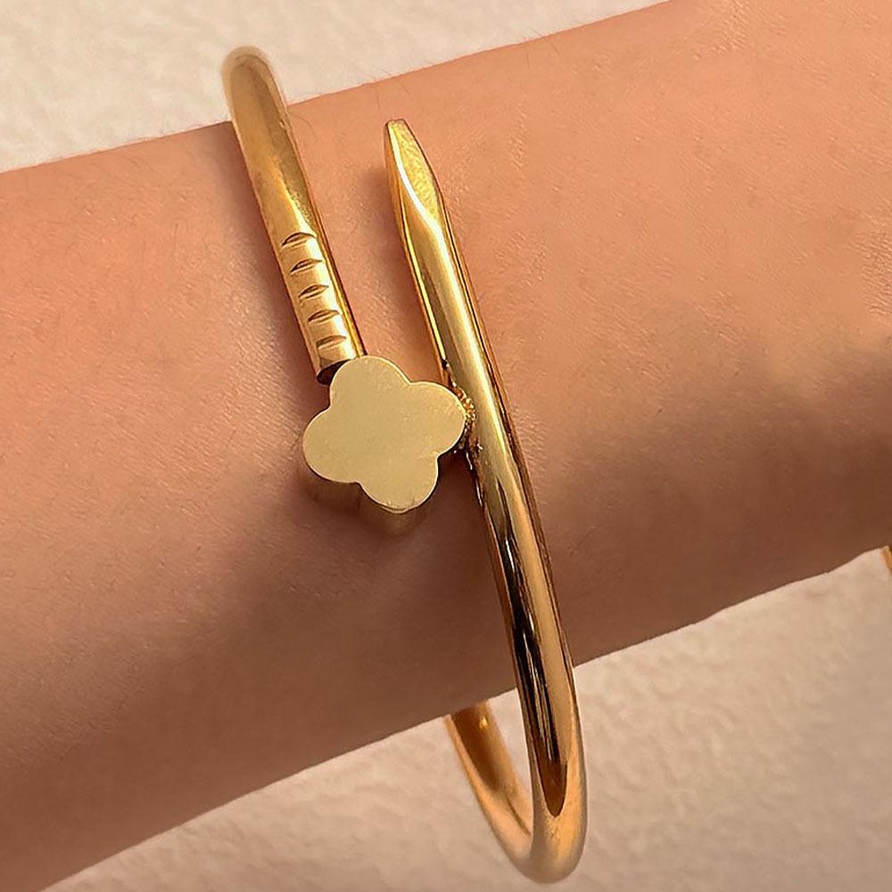 Браслет-гвоздь с бриллиантами из титановой стали - Женская минималистичная мода, Горячо продаваемые женские аксессуары