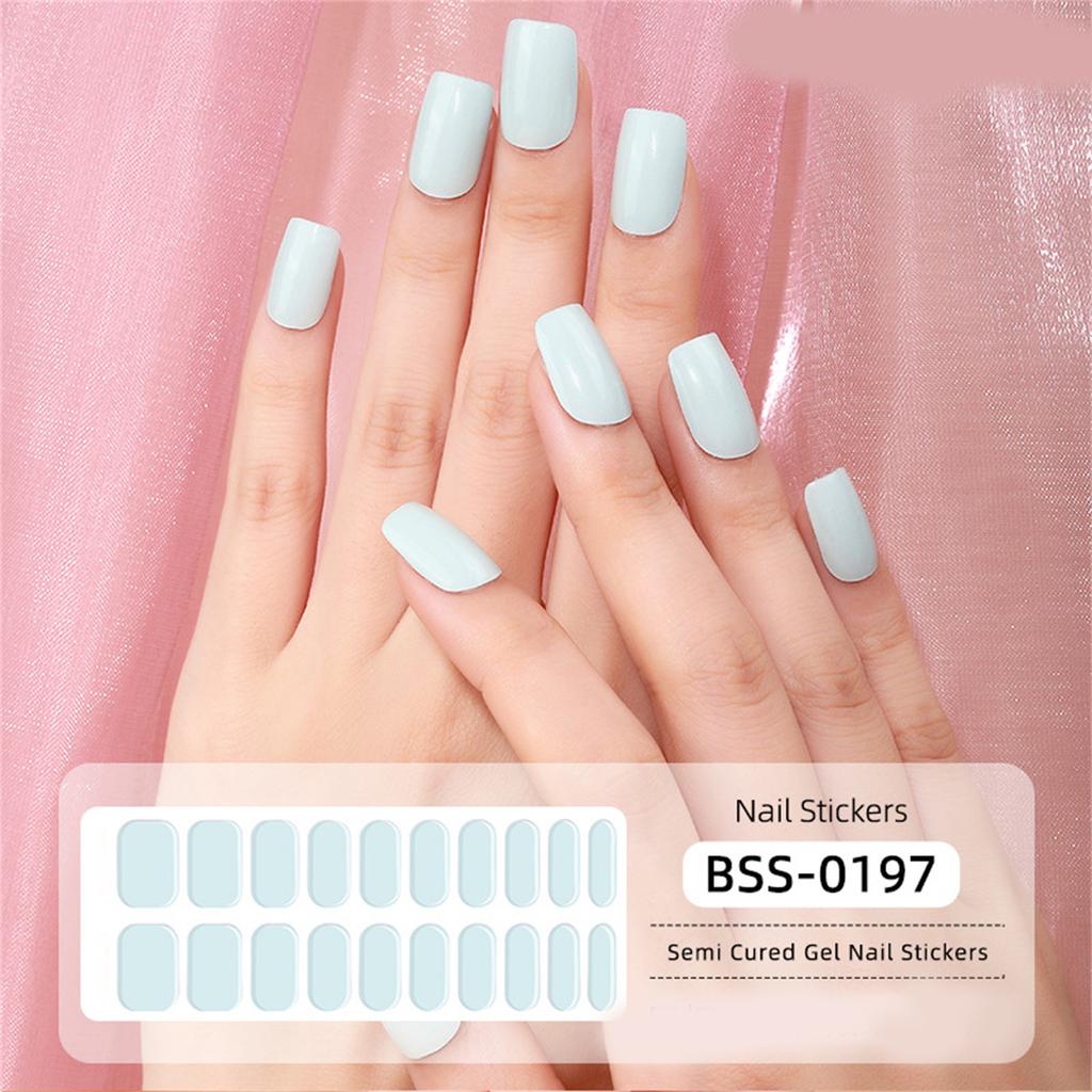 Semi Cured Gel Nail Strips Long Lasting Nail Polish Strips Salon Gel Nail Sticker Nail Art Wrap Decoration for Women