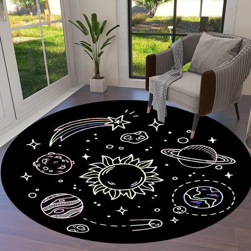 1pc Office Carpet Chair Mats Space Adventure: Planets, Stars, and Comets Perfect for Decorating Office Chairs, Living Rooms, Or Bedrooms