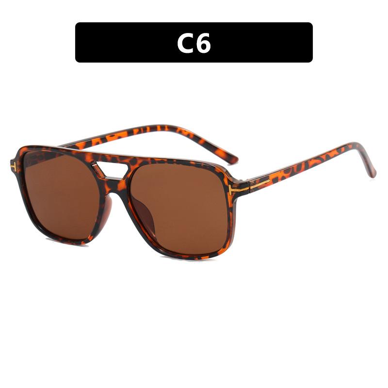 T-Shaped Double Beam Sunglasses Square Fashion Trend Sunglasses Retro Sunglasses