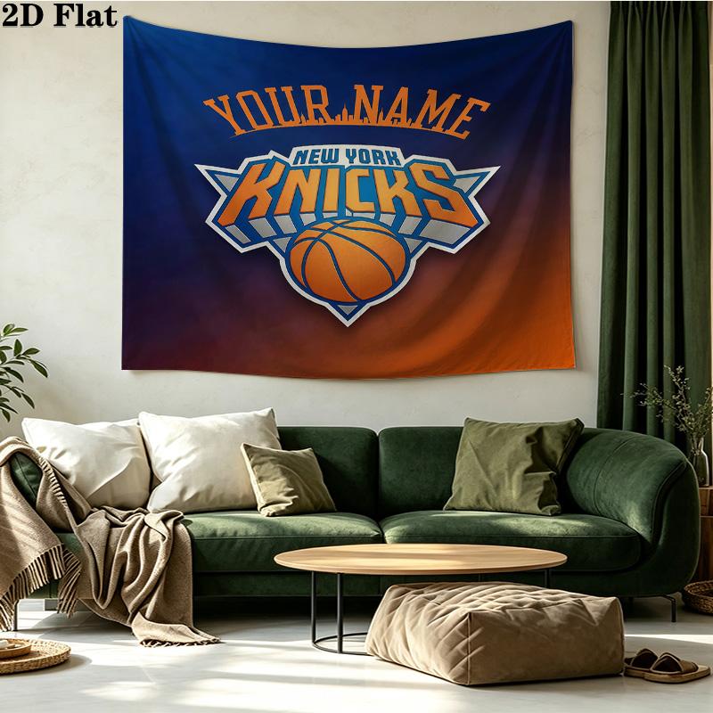 Custom Name New York Knicks Printed Tapestry – Wall Hanging for Bedrooms, Dorms, and Home Decor