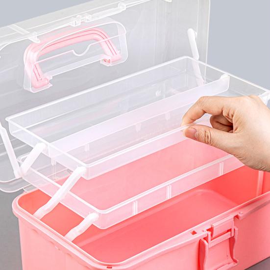 Многослойный складной ящик-органайзер с ручкой, большая вместительная кисть для рисования, швейные принадлежности, чехол для хранения мелочей