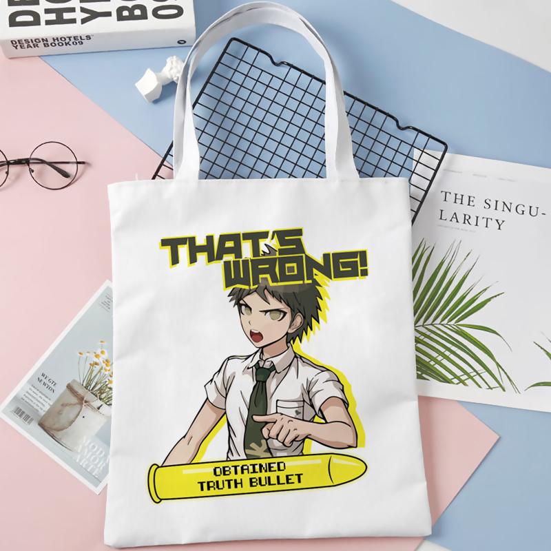 Danganronpa Сумка для покупок Холст Bolso Продуктовый Хлопок Сумка-шоппер Reciclaje Net Custom
