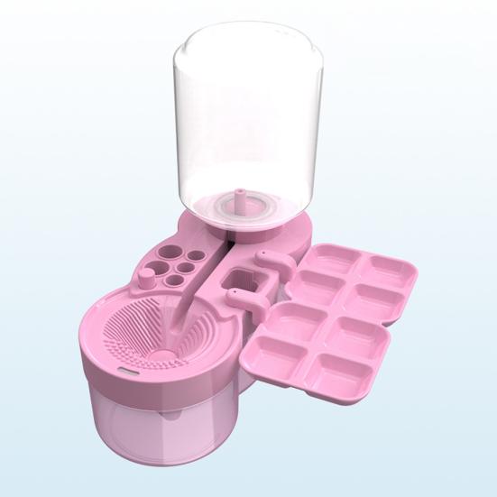 6 In 1 Brush Cleaner Artists Teachers Kids Paint Brush Holder Palette Water Circulation Brush Cleaner Portable Painting Tool