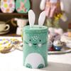 Cute Easter Bunny Tin Box Vintage Storage Gift Box Creative Iron Bucket Ornament  Party Favors