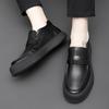 Men Casual Platform Shoes Slip-on Driving Shoe Business Office Dresses Black Tide Original Leather Loafers Breathable Footwear