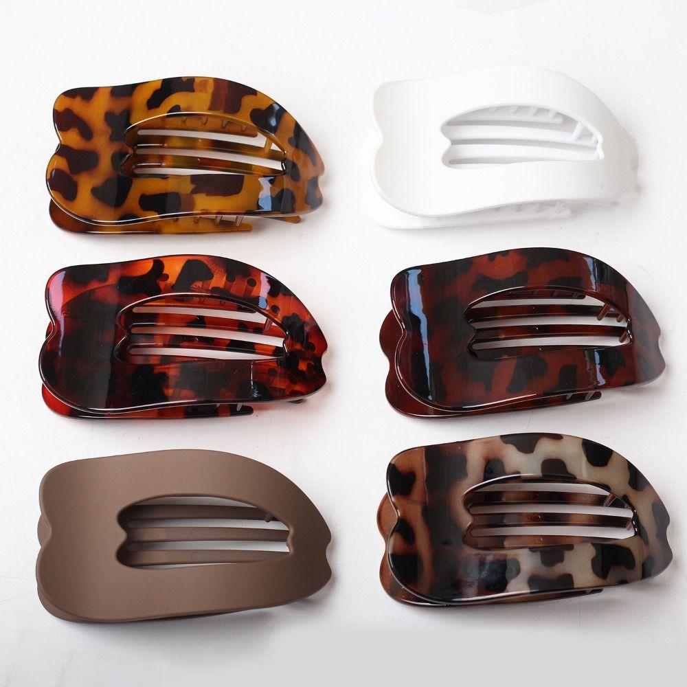 Oval Hair Claws Leopard Hairpin Korean Style Hair Clips  Women