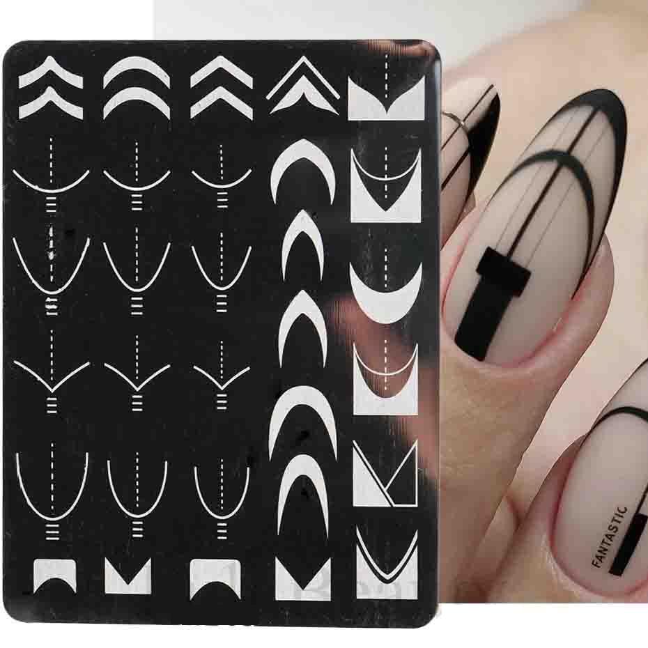 French Style Nails Art Stamp Plates Leaf Flower Stainless Steel Stencils Nail Printing Image Manicure Stamping Tools