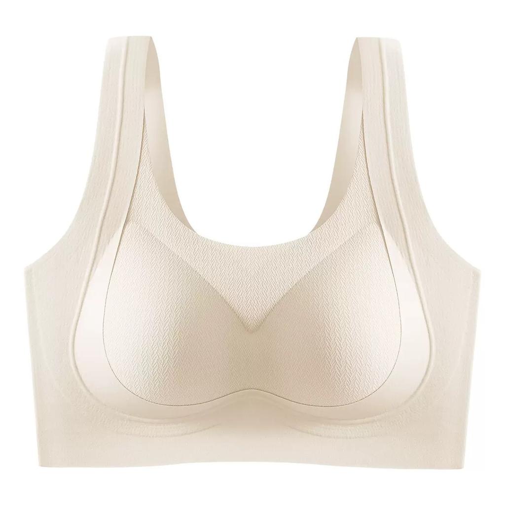Pull and gather, large size, seamless comfort, no steel ring, double breasts, upper support, anti-sagging, beautiful back bra