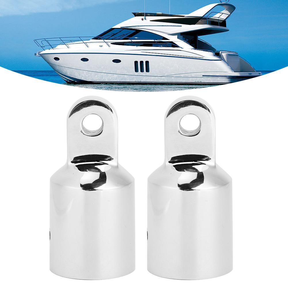 2pcs Stainless Steel Top Eye End Slide Cap 22mm 0.9in Hardware Accessories for Marine Boat