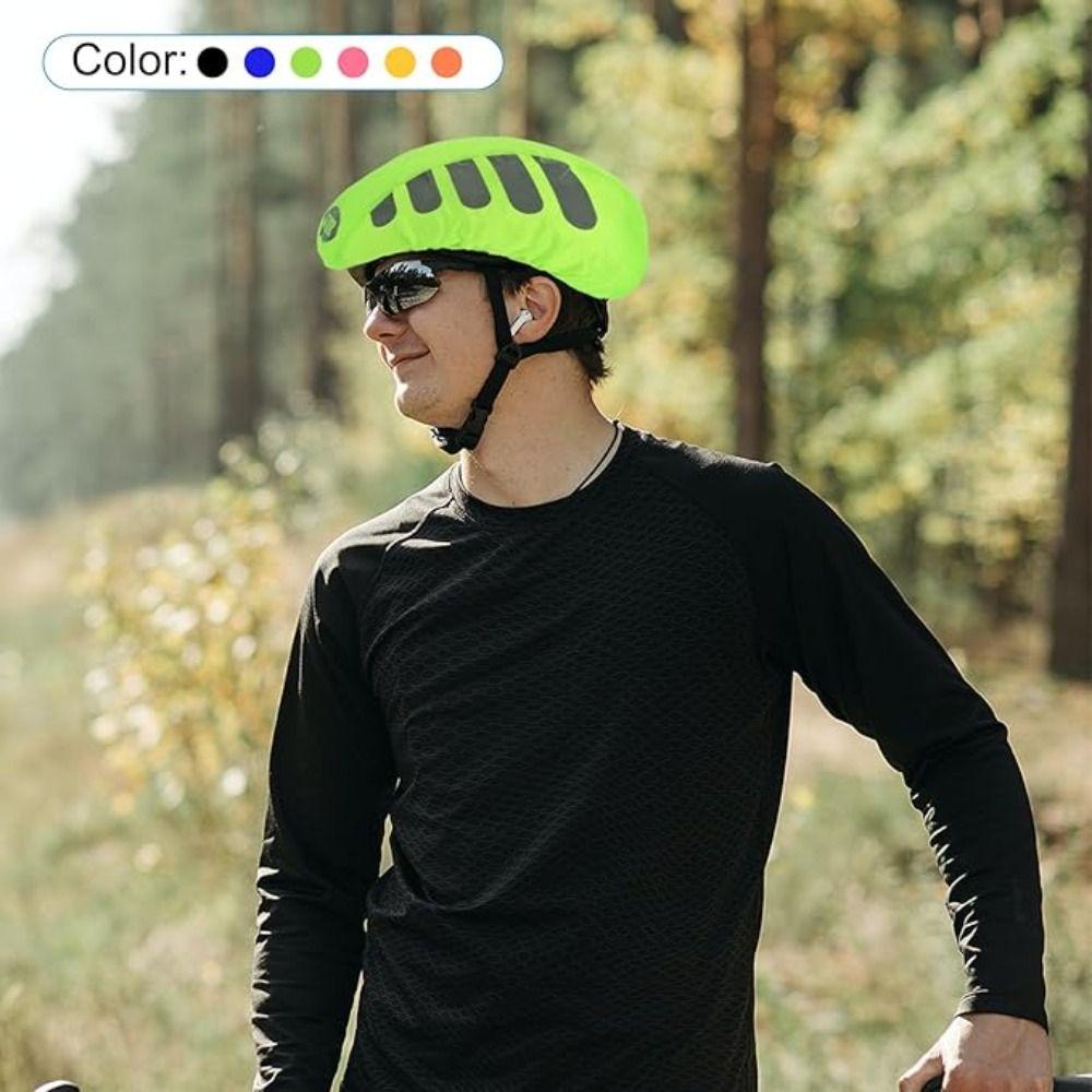 High Visibility Bike Helmet Rain Cover Waterproof Helmet Protection Cover  MTB Road