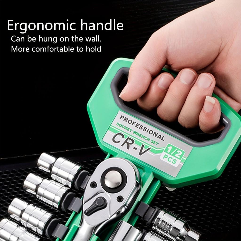 1/4 Inch Ratchet Socket Wrench Set Multifunctional Mechanical Tool Kit and Sockets Set Portable Household Repair Tool Kit