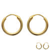 [B9450] - Gold Plated 'Simplicity' Hoop Earrings - 1.2 Cm 1 Mm