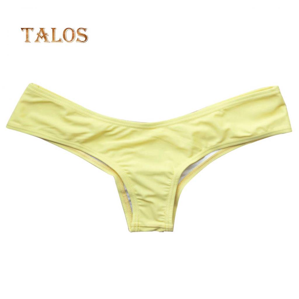 Talos Hot Sexy Summer Bikini Thong Bottom Brazilian Ruched Bandage Swimwear Sexy Beach Wear