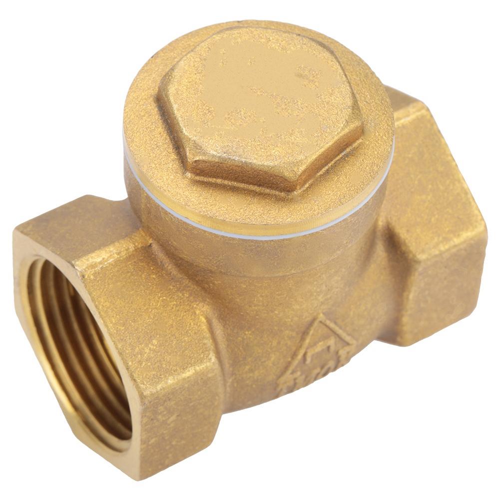 Golden Brass One Way Female Thread Swing Check Valve Brass Check Valve Parts (DN15)