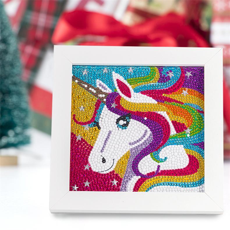 Kids Full Drill 5D Diamond Painting Kit, Cartoon Animal Handmade Diy Diamond Paste Decor Art