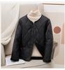 cotton-padded jacket with velvet liner, slim-fitting short cotton-padded jacket, warm in autumn and winter, close-fitting cotton jacket, down cotton